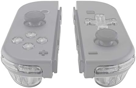 Transparent Clear D-pad ABXY Keys SR SL L R ZR ZL Trigger Buttons Springs, Replacement Full Set Buttons Fix Kits for Nintendo Switch & OLED Joycon (D-pad ONLY Fits for eXtremeRate Joycon D-pad Shell) - 3