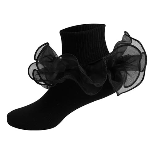 Algodon Calcetines Mujer Cálidos Gruesos Confort Socks Lisos Elástico Resistir el Olor Calcetin Clásicos Casuales Colores Calcetas Otoño y Primavera para Damas Medias (Black, 6-8 Years)
