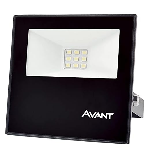 Refletor Holofote Slim LED, 10W, Preto, Luz branca 6500K, 750, IP65, Prova d'água, Bivolt, Avant, Medidas A -91 B -90 C- 26D-50 mm