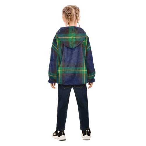 GuoChe Black Green Plaid Baby Boy Sherpa Jacket4