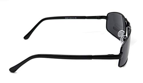 Image of SEWELL Men's metal polarised rectangle full rim UVA and UVB rays protected sunglasses