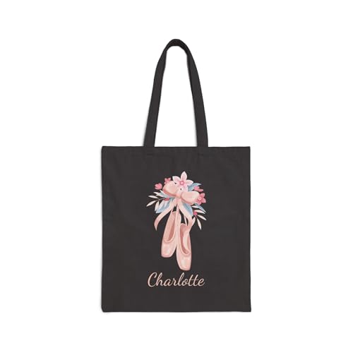Custom Girls Pink Dancing Shoes Tote Bag, Ballet Dance Shoes Bag for Little Dancers, Kids Woman Fashion Accessory, 15