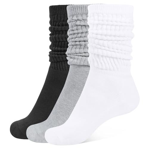 CLOSEMATE 3 Paar Kniestrümpfe Damen Lange Slouch Socken Baumwolle Stulpen...