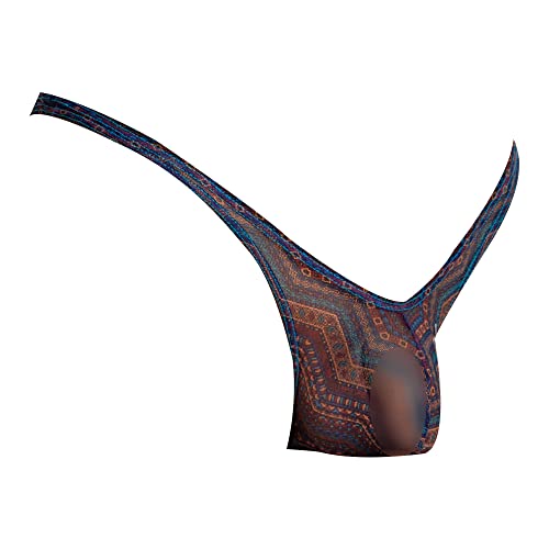 Daniel Alexander Mens Sexy G-String Printed See Through Micro Pouch Jockstrap Sheer Back Thong Wave Bikini Underwear