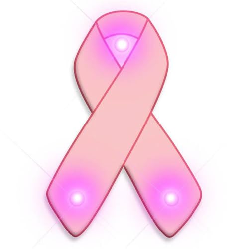 Pink Ribbon Flashing Body Light Lapel Pins