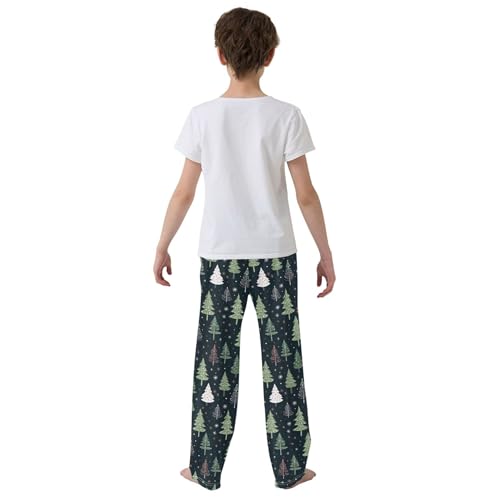 Christmas Tree Xmas Long Pajama Pants Elastic Waist PJ Bottoms with Pockets S A1113684