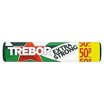 Confezione da 40 rotoli di menta piperita Trebor Extra Strong 50p Mints Roll 41,3 g