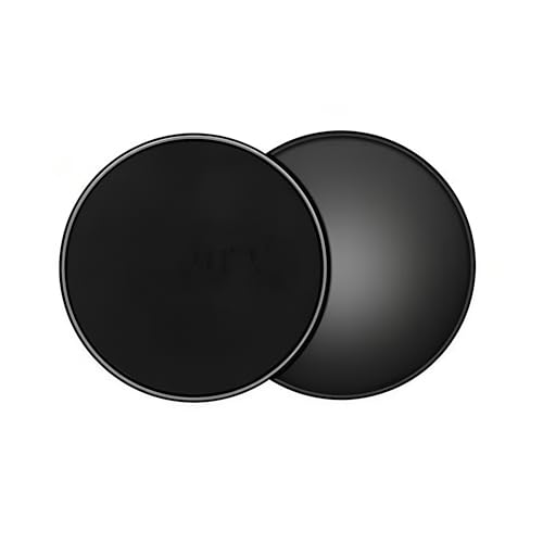 Tuokay 2er Doppelseitige Gliding Discs Fitness Disc Slides für Fitnessstudio Zuhause Yoga Pilates für Teppich Fliesen Laminat Holzboden (Schwarz)