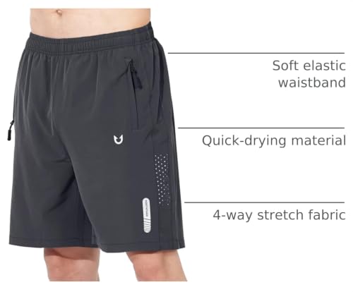 NORTHYARD Men's Athletic Running Shorts Gym Workout 7"/9"/5" Zipper Pockets by NORTHYARD - Used condition - US$21.88