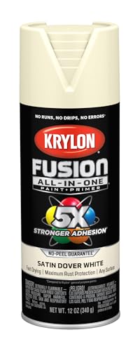 Image of Krylon Fusion All-In-One Adhesive Spray Paint for Indoor /Outdoor Use, 12 oz, Dover White