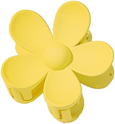 HEART SPEAKER Hair Claw Clips Flower Shaped Plastic Jaw Clips Anti-scratch Smell-less Useful Hold Tightly Light Yellow