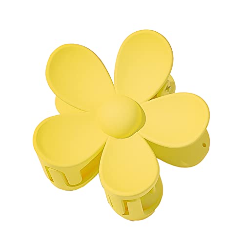 Heart Speaker Hair Claw Clips Flower Shaped Plastic Jaw Clips Anti-Scratch Smell-Less Useful Hold Tightly Light Yellow #TOP26