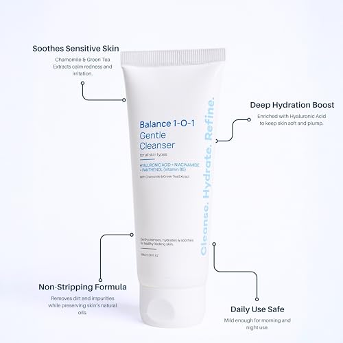 Image of SAYY Balance 1-O-1 Gentle Hydrating Face Cleanser with Niacinamide & Hyaluronic Acid Face Wash (100 ML)