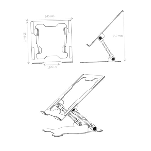 Soporte ajustable para laptop de metal color plata miniatura 6