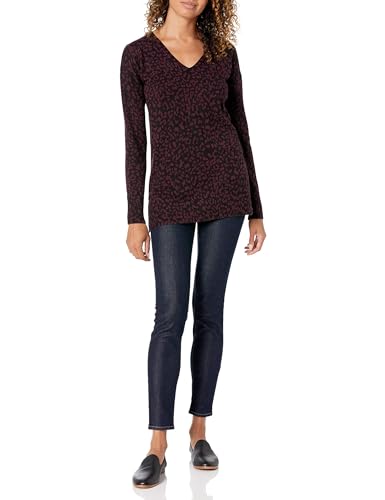 Image of Amazon Essentials Women's Lightweight V-Neck Tunic Sweater, Long Sleeve, Ribbed (Available in Plus Size)