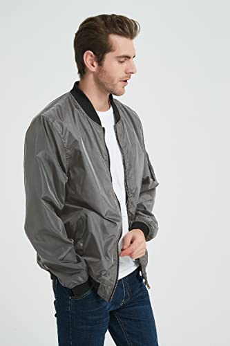 Mywu Mens Bomber Jacket Slim Fit Casual Windproof Lightweight Jackets4