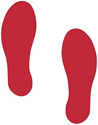 AMZ-FT1-R Footprints, 3.5" Width x 10" Length, Red, One Pair (Pack of 2)