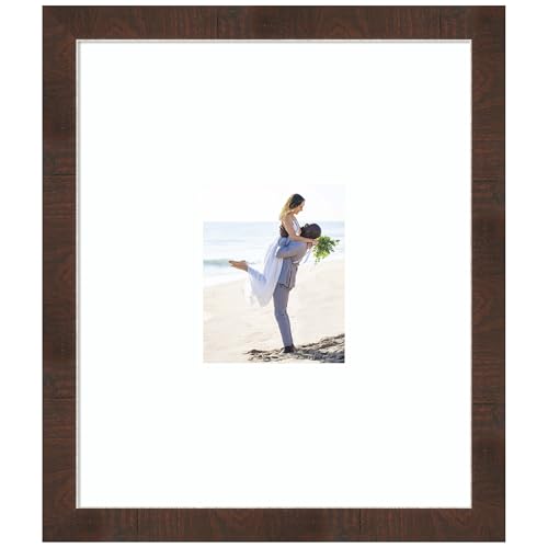 Amanti Art Picture Frame 22x26 Matted to 8x10 Photo Frame, Wildwood Brown Narrow Wood Framing for your Wedding Photos, Family Pictures, Diploma, Certificate, Kids Art Gift for Mom or Poster Wall Decor