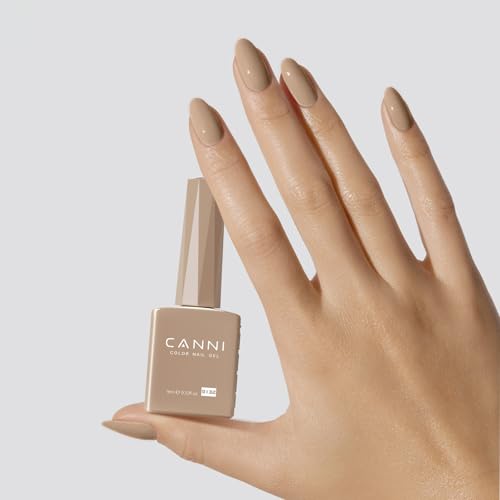 Image of CANNI Nude Gel Nail Polish, 1Pcs Light Brown Gel Polish Nude Color Nail Polish High Gloss Soak Off U V Nail Manicure Salon DIY at Home
