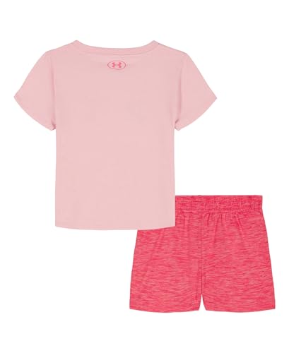 Image of Under Armour Girls 2-Piece Short Sleeve Graphic Tee and Shorts Set, Outdoor Collection