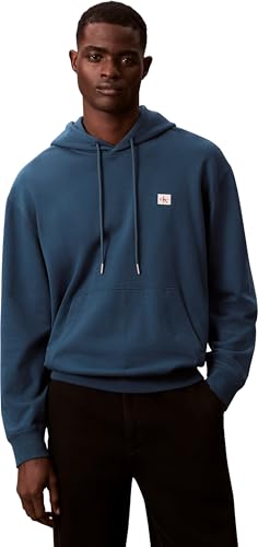 Calvin Klein 400Gsm Terry Badge Hoodie Lv04Rc274G, Felpa, Uomo, Blu (Navy Teal), XL