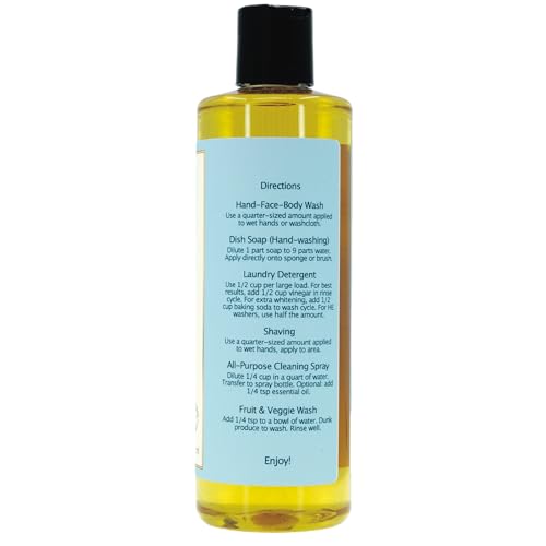 Image of Claya Eucalyptus Liquid Castile Soap - Organic Ingredients, Biodegradable, Gentle for Sensitive Skin and Versatile Use (16 fl oz (Disc Cap))