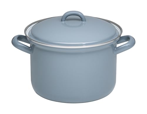 Riess, 0123-065, Topf mit Deckel Ø 18cm, PURE GREY, Emaille, Vol. (rec.): 2,5 Liter, Made in Österreich, LBH: 25,1x19,8x16,7cm, 1,324kg, Induktionskocher kompatibel, Gasherd geeignet, Ofenfest