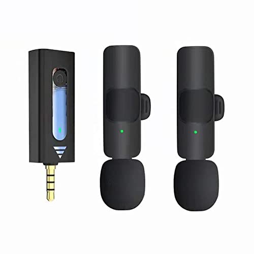 Image of K35 Dual Wireless Mic for YouTube 3.5mm Collar Microphone Wireless Compatible with Smartphones Camera Laptop Desktop and iPhone Mic for YouTube Vlogging Recording ASMR & Interview