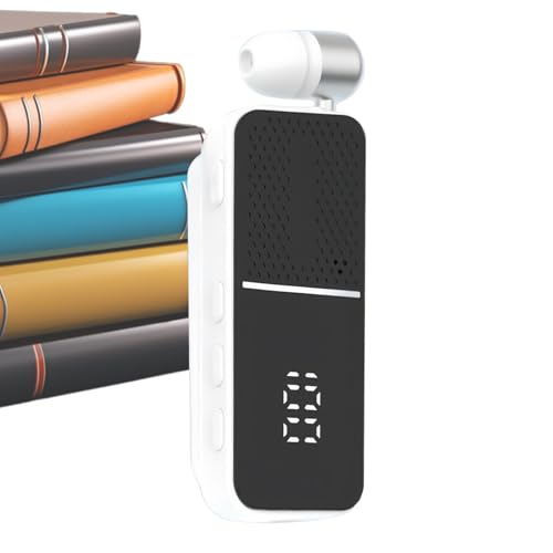 Sghtil Auriculares inalámbricos, auriculares con clip para babero con reducción del ruido – Audífonos para correr con pantalla digital | Para viajes, deportes, trabajo, correr, entrenamiento, negocios