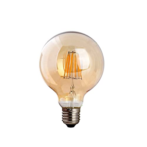 LED Globe ampoules LED vintage Edison G95 8 W, culot à vis E27 rétro à filament en verre antique pour un beau design Lot de 3. (Unique)
