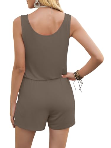 Image of DouBCQ Womens Summer Casual Sleeveless Loose Jumpsuits Romper with Pockets