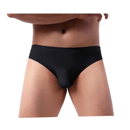 Men Ice Silk Seamless Underwear See-Through Briefs Thin Bikini Underwear