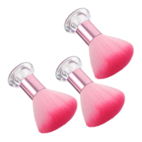 Ipetboom Brocha para Polvos de Rubor 3 Piezas Grande Suave Base Transparente, Pincel Facial Abovedado para Maquillaje Portátil en Casa, Viajes y Uso Profesional