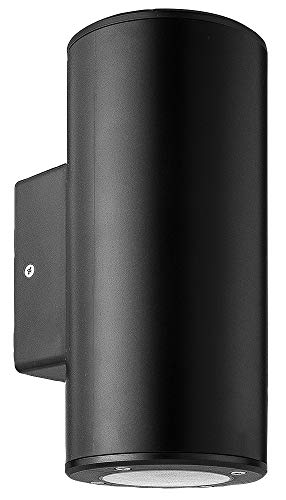 Pro Elec PEL00833 Outdoor Up and Down Rounded Wall Light, IP44, Black