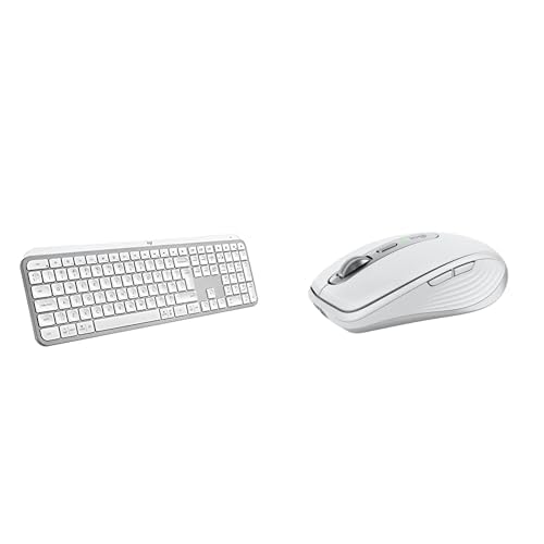 Logitech MX Keys S Clavier sans Fil Rechargeable USB C, Clavier Silencieux, Rétroéclairé MX Anywhere 3S Souris sans Fil Silencieuse, Compacte, Défilement...