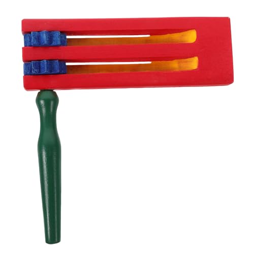 Abaodam Wooden Soundboard Percussion Instrument for Boys and Girls Long Handle Wood Castanet Clapper Educational Toy for Music Class and Home Play