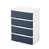 グリーンパル チェスト プラスチック製 ワイド 4段 幅60cm 奥行40cm 高さ81.5cm 引き出し収納 衣装ケース キャスター付き 収納ボックス 衣替え カラバリ豊富(マリンネイビー, ワイド4段)