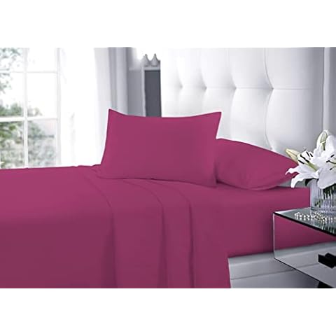 LIZZIE JACOBS Fuchsia Cotton Rich Flat Sheet Cover