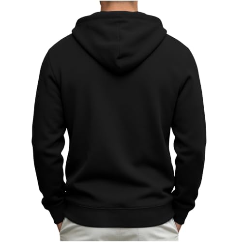 Mens Hoodies Quarter Zip Fleece Oversized Sweatshirt with Pocket - image 7