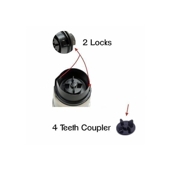 Image of Stainless Steel Combo (Mini 180 Ml & 500 Ml) Jar Set one for Mixer Grinder, Compatibility with all mixer grinders with 2 slots of jar fitting with 4 teeth coupler