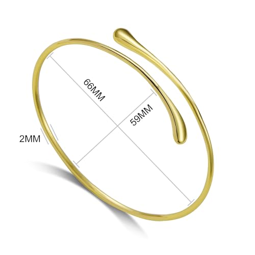 Philip Jones Gold Plated Teardrop Bangle