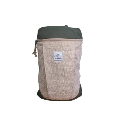 Handcrafted Trainer's Hemp Backpack with Pure Cotton Lining, Olive Green, Standard, Handcrafted Trainer's Hemp Backpack With Pure Cotton Lining