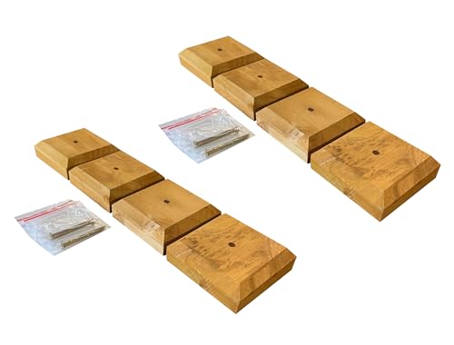 Selections Wooden Garden Fence Post Square Finial Cap Newel Topper - Pack of 8