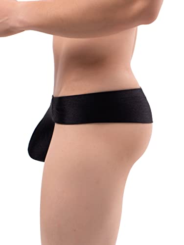iKingsky Men's High Stretch Cheeky Thongs Sexy Mini Cheek Underwear Silky Low Rise Bulge Underpanties for Men2