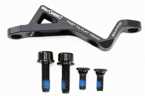 MicrOHERO マイクロヒーロー 軽量 自転車 ディスクブレーキ マウントアダプター ロード用 マウンテンバイク用 (ポストマウント To フラットマウント +20mm MH-PTF20)