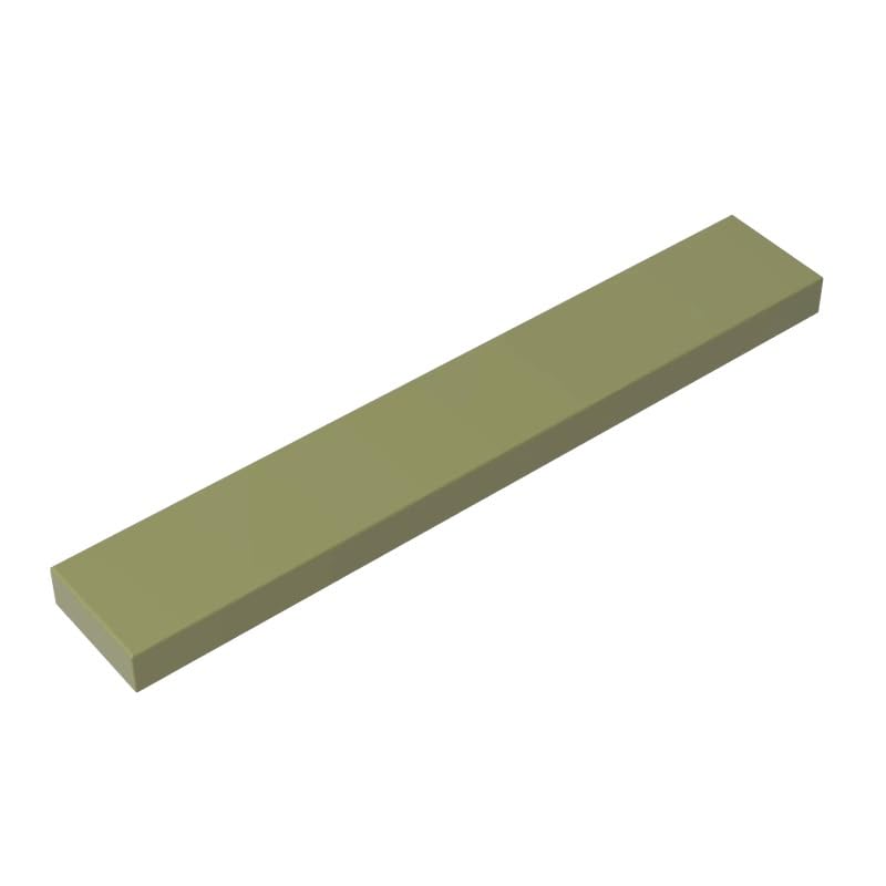 XYEIUGO 6636 Foundation Plate Tile 1x6 with Groove, Olive Green, 50 PCS — image 1