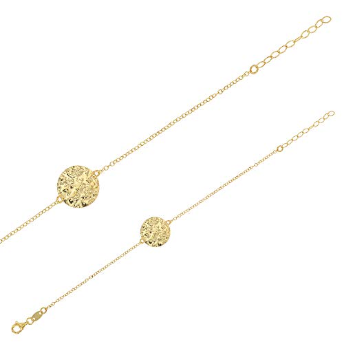Bracelet rond martelé en argent doré 925 pour illuminer votre quotidien