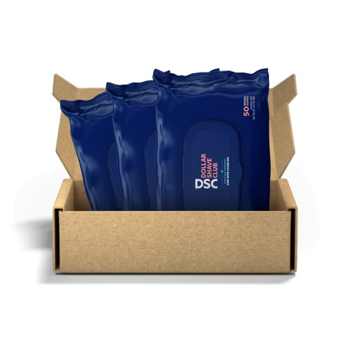 Dollar Shave Club | One Wipe Charlies, Flushable Wet Wipes | 3 Flip-Top 50 Count Packs (150 Total), Disposable Butt Wipes for Adults, Wet Wipes for Men, A Gentle Peppermint Scent and Minty Tingle