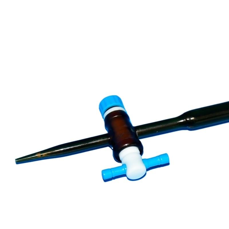 Buretas de vidrio, Bureta de vidrio ámbar clase A con llave paso PTFE 10 a 50 ml for valoración laboratorio(25ml)