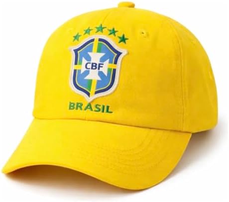 Boné Masculino Feminino Brasil Amarelo com Bordado, Estilo Casual...